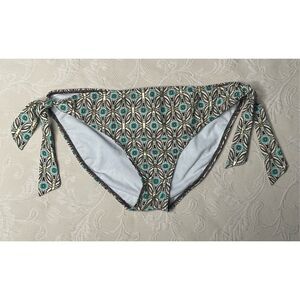 Island Love Women's Bikini Swim Bottoms Medallion print Multi Tie Side Size XL